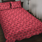 Valentine's Day XOXO Pattern Print Quilt Bed Set