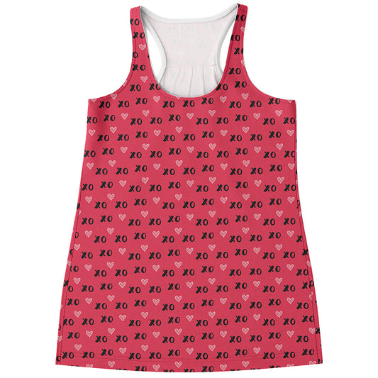 Valentine's Day XOXO Pattern Print Women's Racerback Tank Top