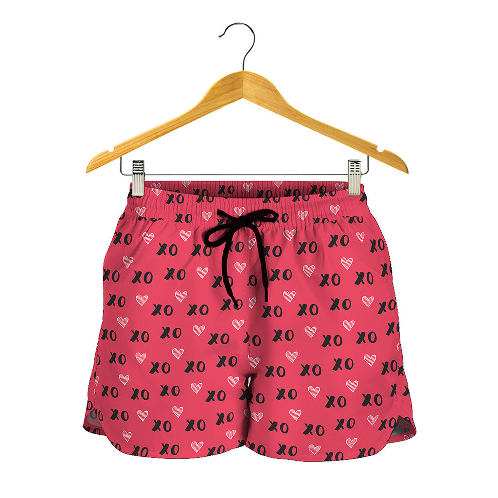 Valentine's Day XOXO Pattern Print Women's Shorts