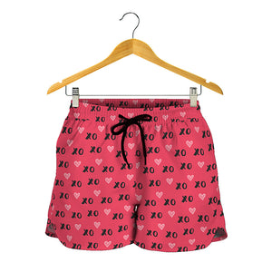 Valentine's Day XOXO Pattern Print Women's Shorts