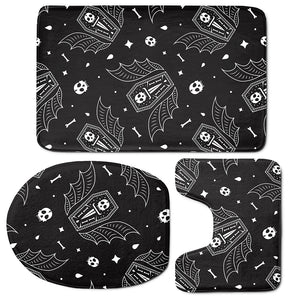 Vampire Coffin Pattern Print 3 Piece Bath Mat Set