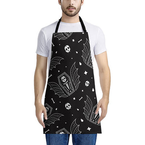 Vampire Coffin Pattern Print Apron