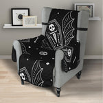 Vampire Coffin Pattern Print Armchair Protector