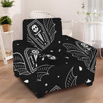 Vampire Coffin Pattern Print Armchair Slipcover