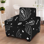 Vampire Coffin Pattern Print Armchair Slipcover