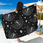 Vampire Coffin Pattern Print Beach Sarong Wrap