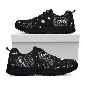 Vampire Coffin Pattern Print Black Sneakers