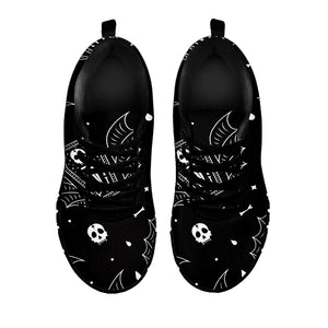 Vampire Coffin Pattern Print Black Sneakers