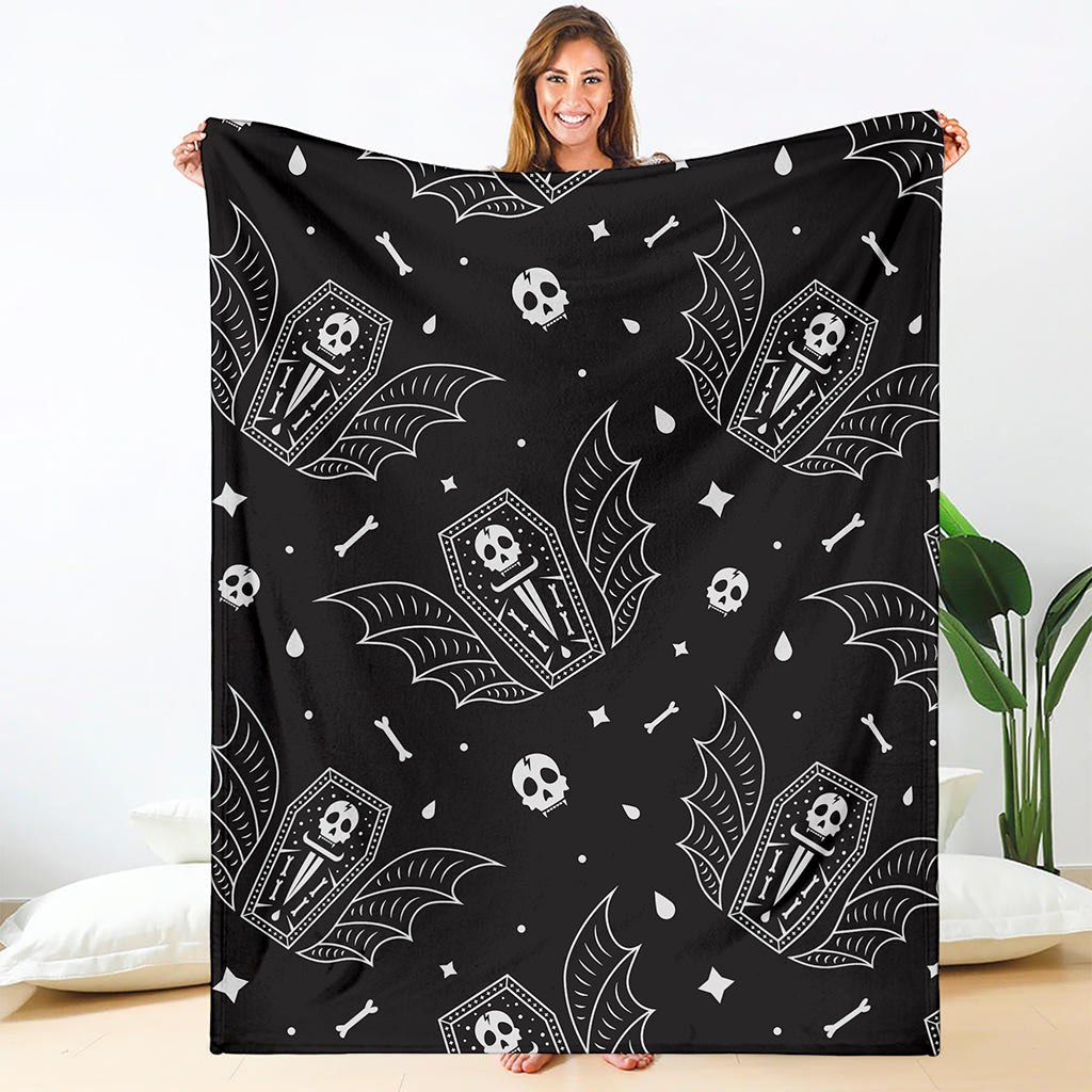 Vampire Coffin Pattern Print Blanket