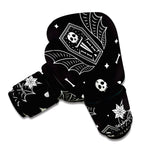 Vampire Coffin Pattern Print Boxing Gloves