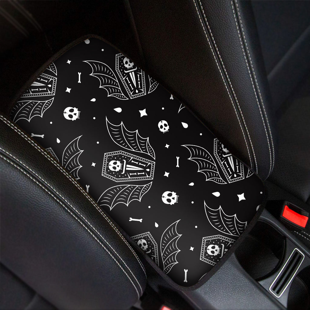 Vampire Coffin Pattern Print Car Center Console Cover
