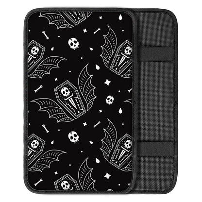 Vampire Coffin Pattern Print Car Center Console Cover