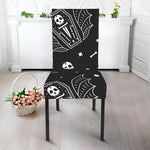 Vampire Coffin Pattern Print Dining Chair Slipcover