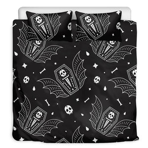 Vampire Coffin Pattern Print Duvet Cover Bedding Set