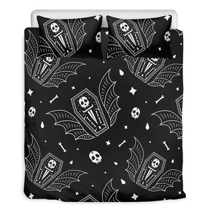 Vampire Coffin Pattern Print Duvet Cover Bedding Set