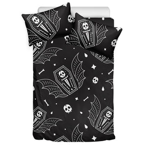 Vampire Coffin Pattern Print Duvet Cover Bedding Set