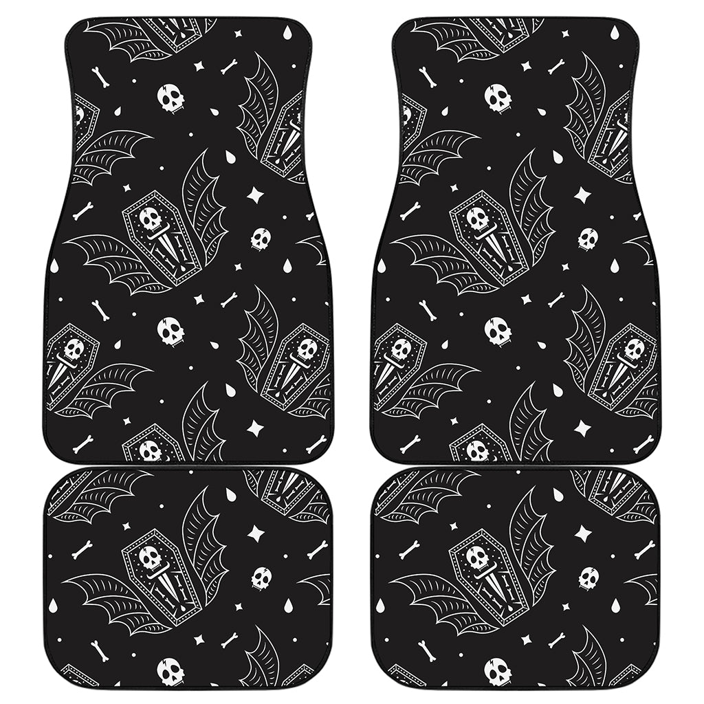 Vampire Coffin Pattern Print Front and Back Car Floor Mats