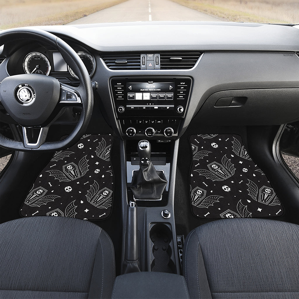 Vampire Coffin Pattern Print Front and Back Car Floor Mats
