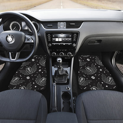 Vampire Coffin Pattern Print Front and Back Car Floor Mats