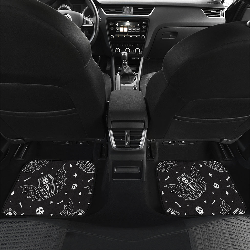Vampire Coffin Pattern Print Front and Back Car Floor Mats