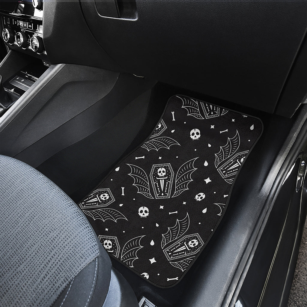 Vampire Coffin Pattern Print Front and Back Car Floor Mats