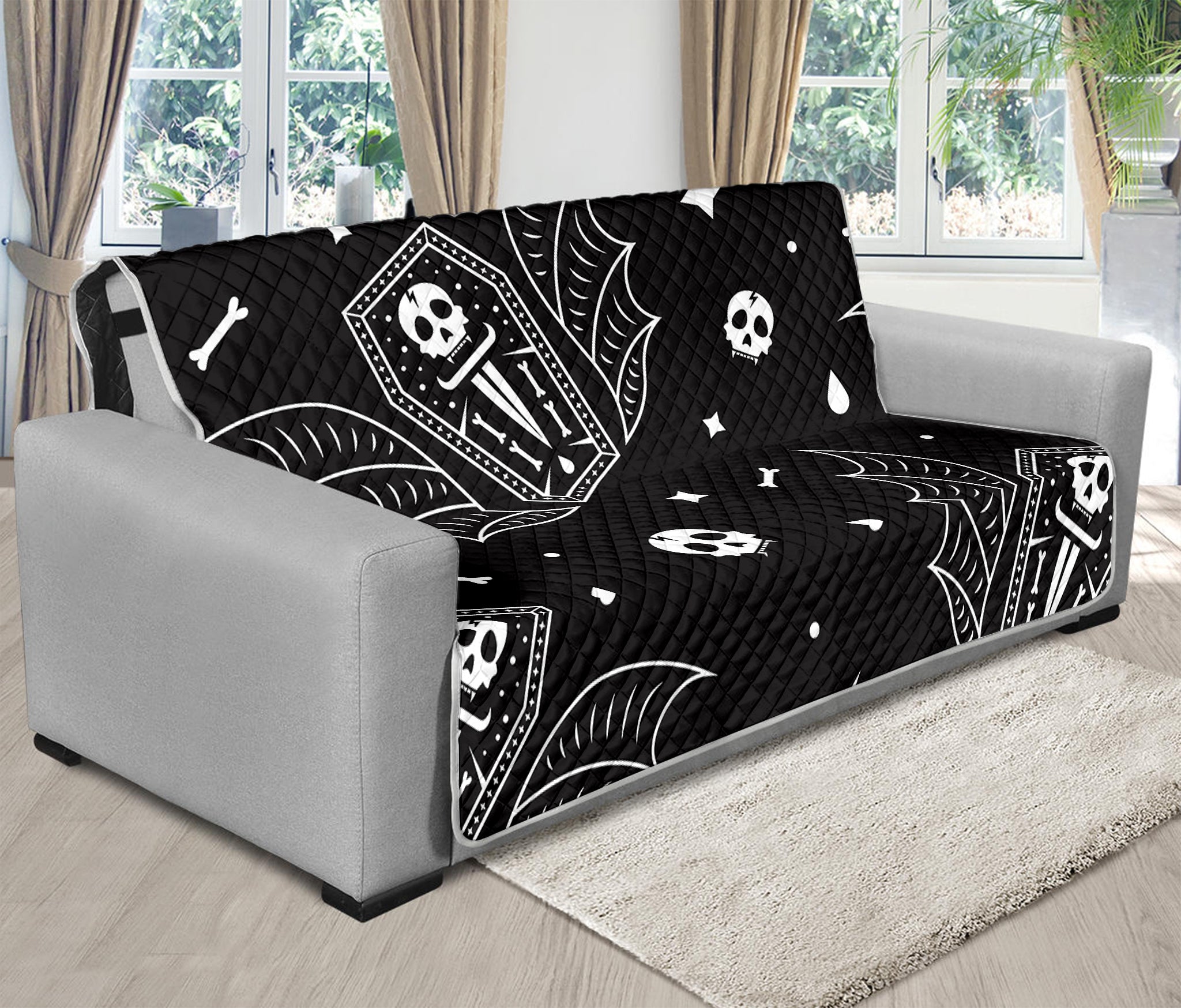 Vampire Coffin Pattern Print Futon Protector