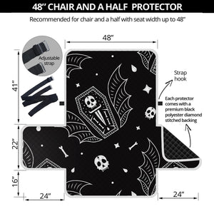 Vampire Coffin Pattern Print Half Sofa Protector