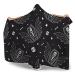 Vampire Coffin Pattern Print Hooded Blanket