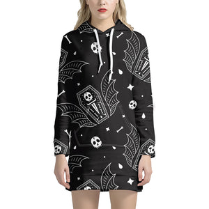 Vampire Coffin Pattern Print Hoodie Dress