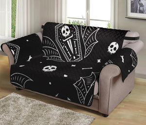 Vampire Coffin Pattern Print Loveseat Protector