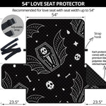 Vampire Coffin Pattern Print Loveseat Protector