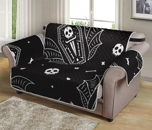 Vampire Coffin Pattern Print Loveseat Protector