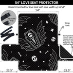 Vampire Coffin Pattern Print Loveseat Protector