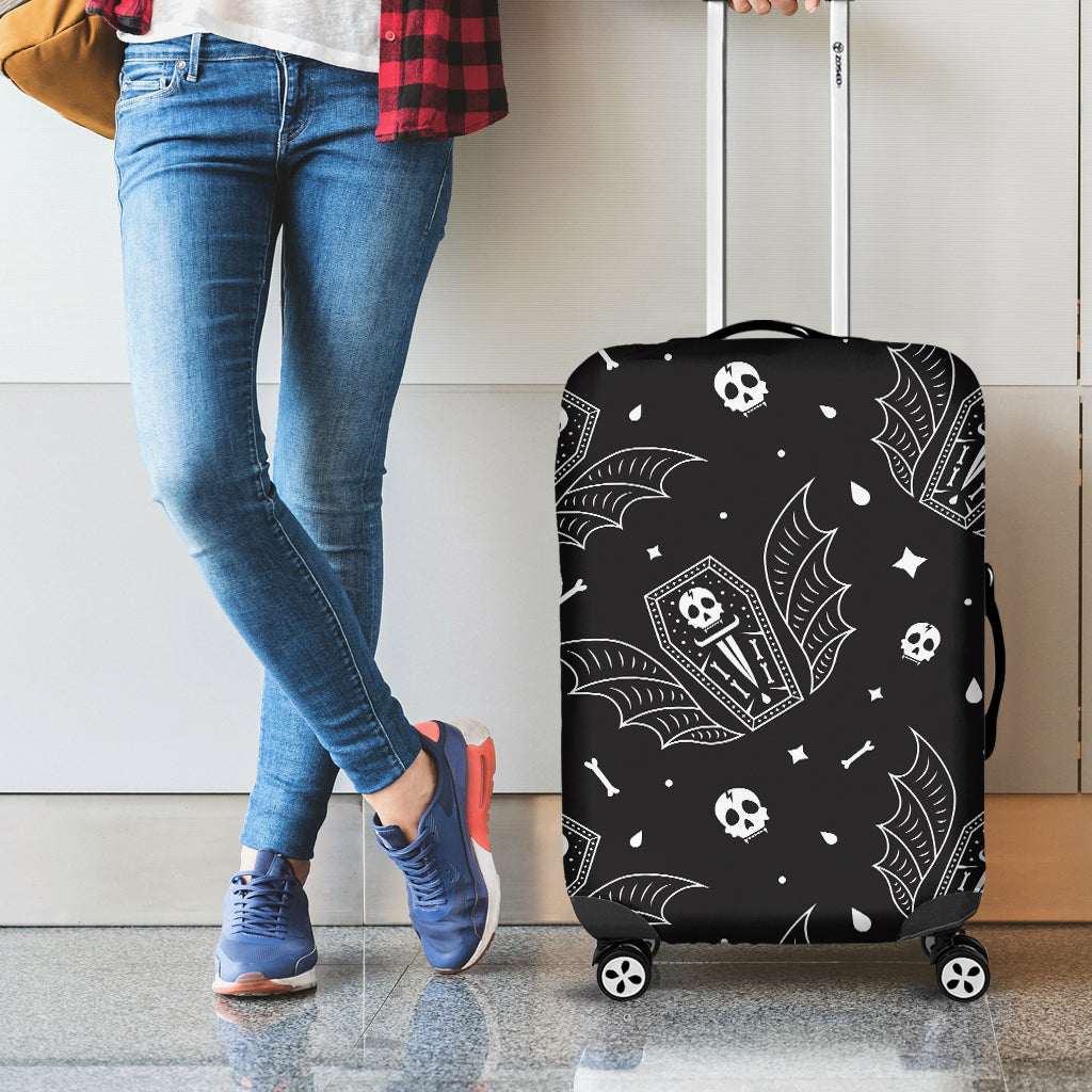 Vampire Coffin Pattern Print Luggage Cover
