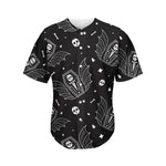 Vampire Coffin Pattern Print Men's Baseball Jersey