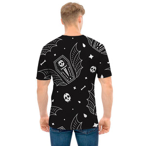 Vampire Coffin Pattern Print Men's T-Shirt