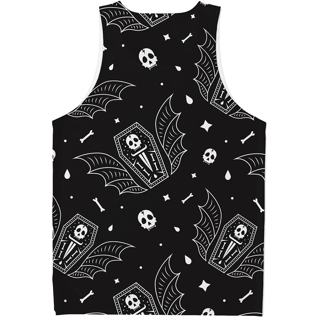 Vampire Coffin Pattern Print Men's Tank Top