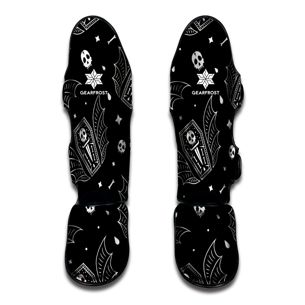 Vampire Coffin Pattern Print Muay Thai Shin Guard