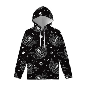 Vampire Coffin Pattern Print Pullover Hoodie