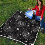 Vampire Coffin Pattern Print Quilt