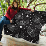 Vampire Coffin Pattern Print Quilt