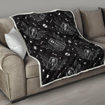 Vampire Coffin Pattern Print Quilt