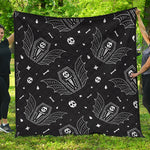 Vampire Coffin Pattern Print Quilt