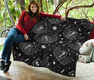 Vampire Coffin Pattern Print Quilt