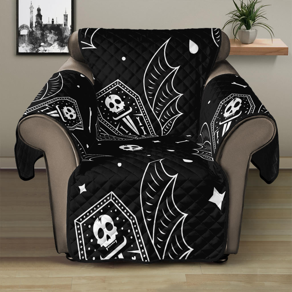 Vampire Coffin Pattern Print Recliner Protector