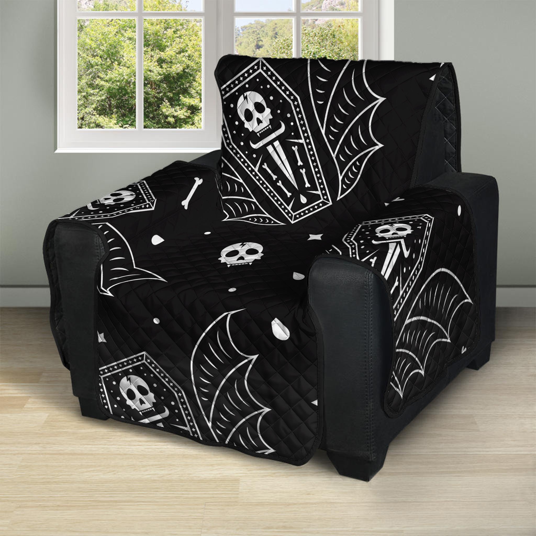 Vampire Coffin Pattern Print Recliner Protector