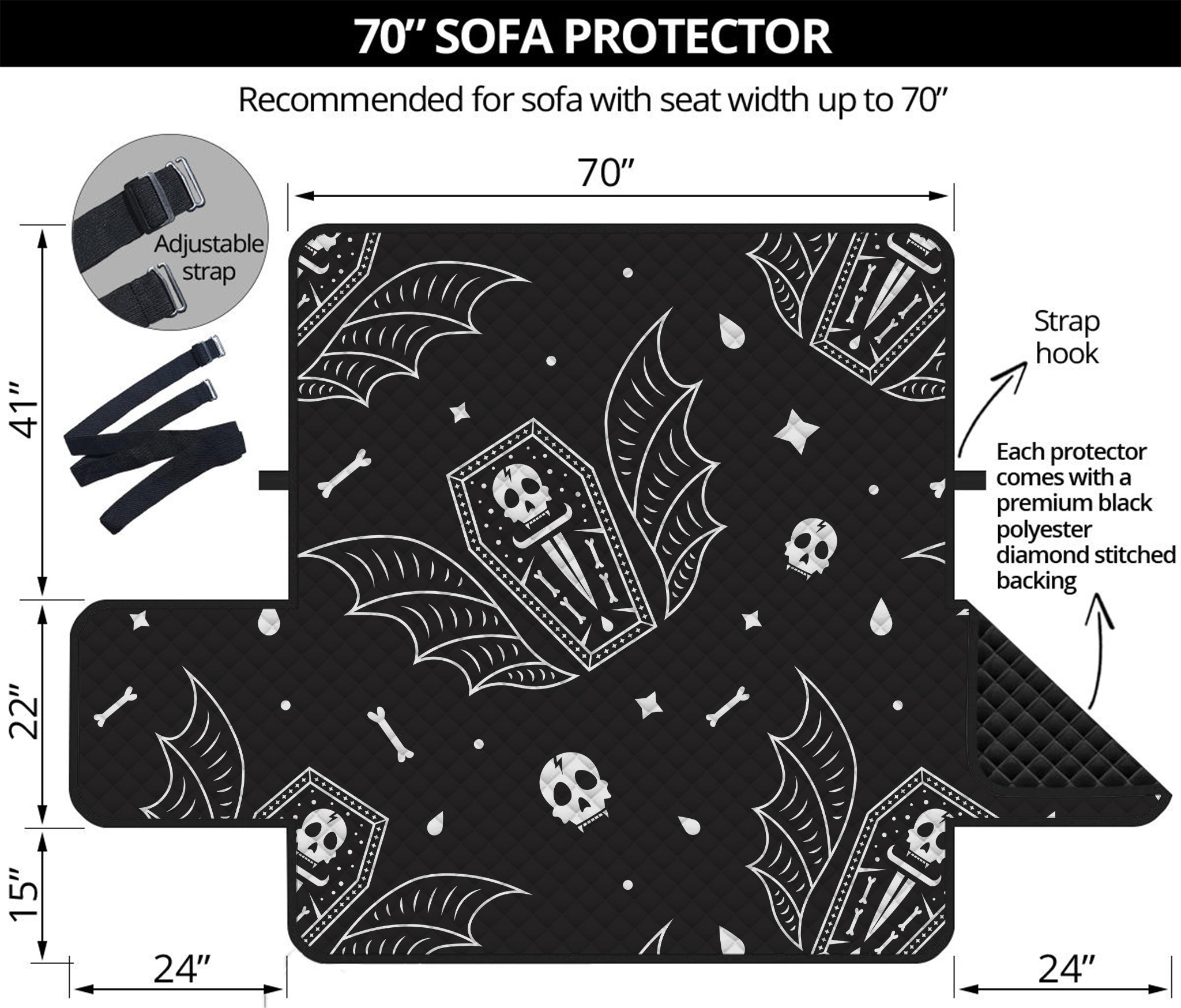 Vampire Coffin Pattern Print Sofa Protector