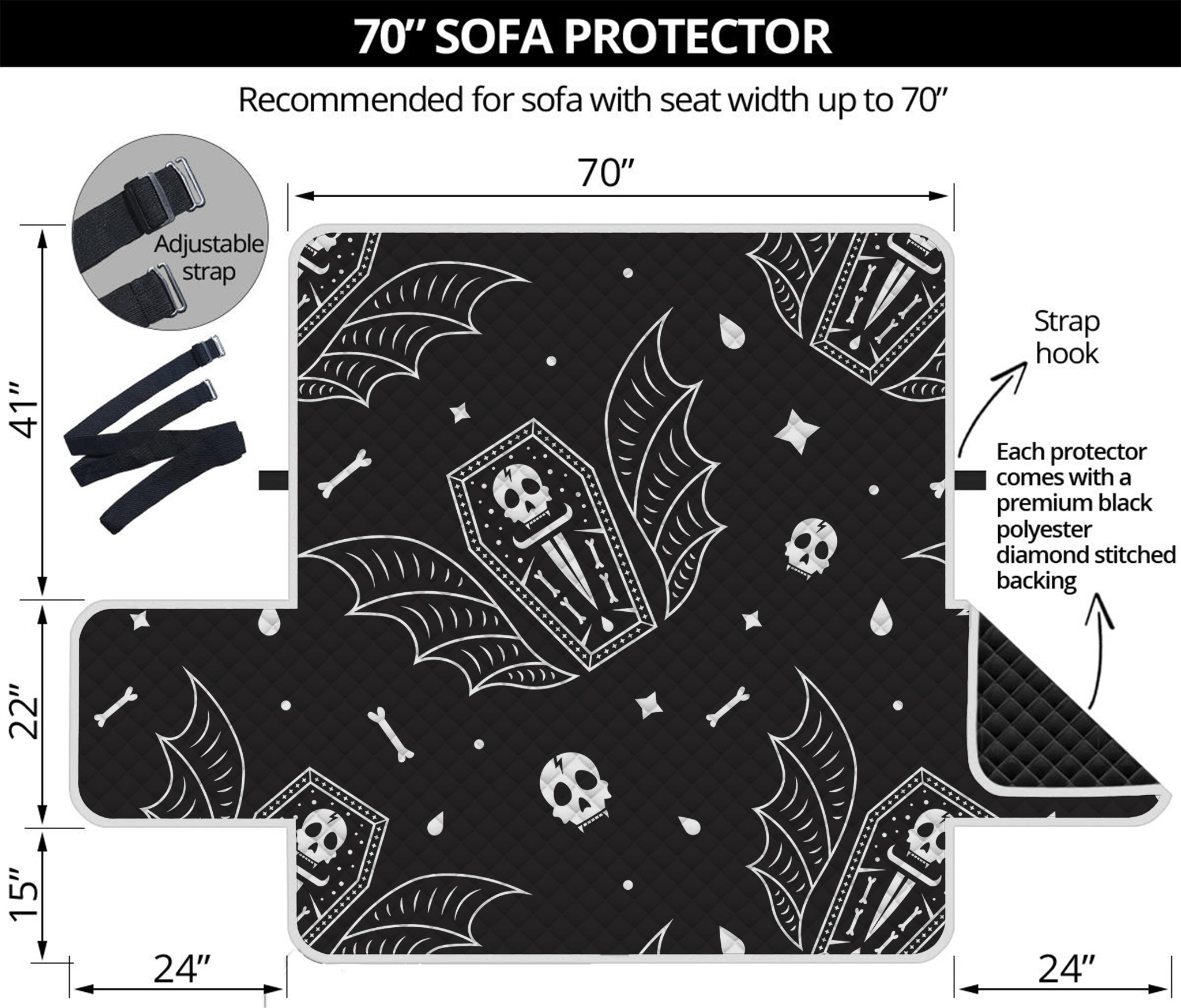 Vampire Coffin Pattern Print Sofa Protector