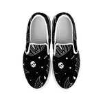 Vampire Coffin Pattern Print White Slip On Shoes