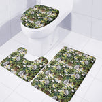 Vanilla Flower And Coconut Pattern Print 3 Piece Bath Mat Set